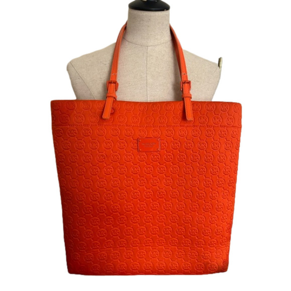 Michael Kors Orange Quilted Signature Tote - Picture 1 of 7